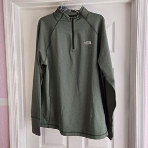 North Face Winter Warm Essential Mock  1/4‎ Zip Green Men's Size XL Jacket